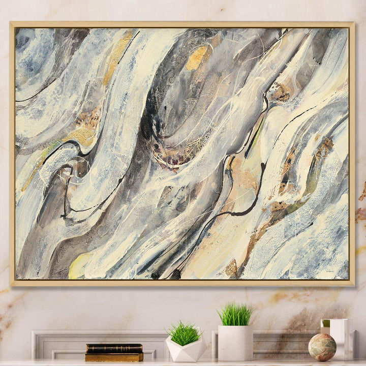 Glam Golden Falls - Modern Bedroom Wall Art