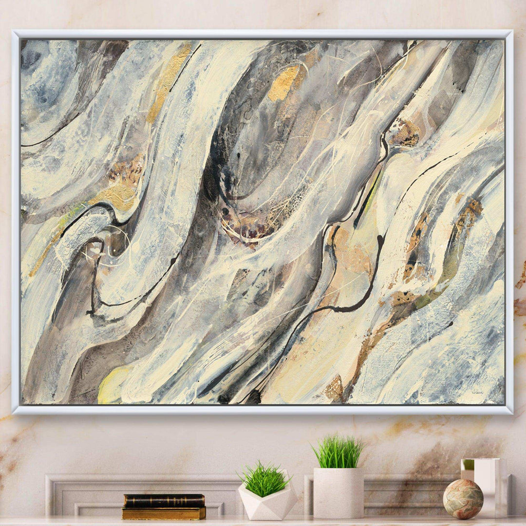 Glam Golden Falls - Modern Bedroom Wall Art