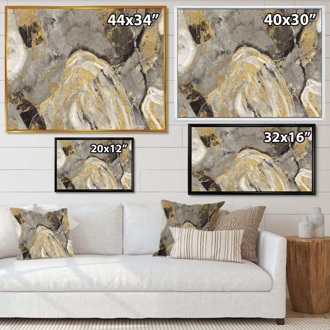 Painted Gold Stone - Cabin &amp; Lodge Canvas Wall Art