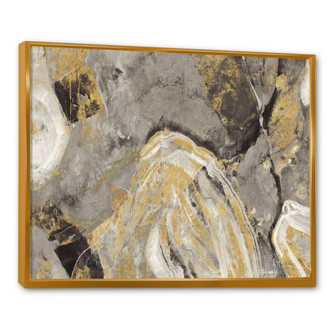 Painted Gold Stone - Cabin &amp; Lodge Canvas Wall Art