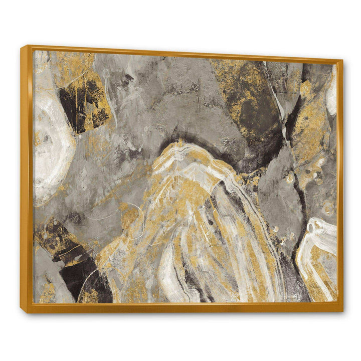 Painted Gold Stone - Cabin &amp; Lodge Canvas Wall Art