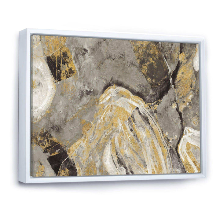 Painted Gold Stone - Cabin &amp; Lodge Canvas Wall Art