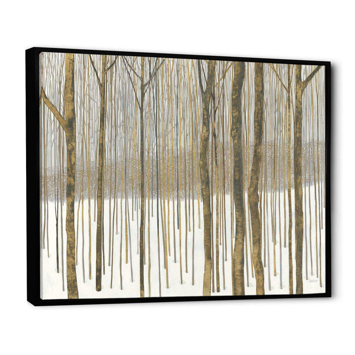 Forest in Winter Gold - Cabin &amp; Lodge Wall Art Prints