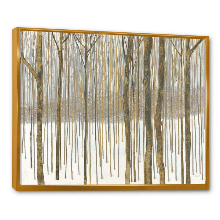 Forest in Winter Gold - Cabin &amp; Lodge Wall Art Prints