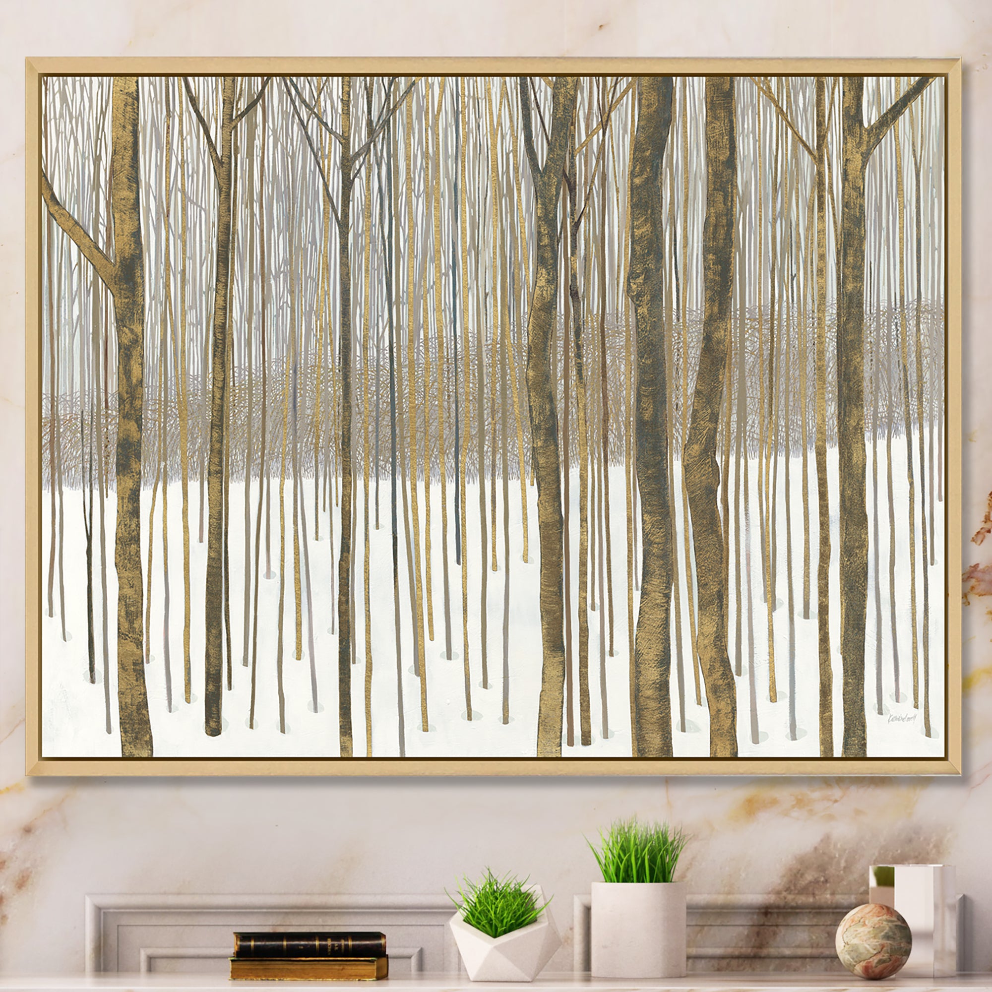 Forest in Winter Gold