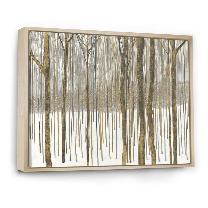 Forest in Winter Gold - Cabin &amp; Lodge Wall Art Prints