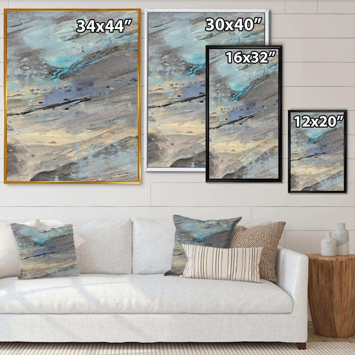 Rock Teal Panel I - Modern Living Room Wall Decor