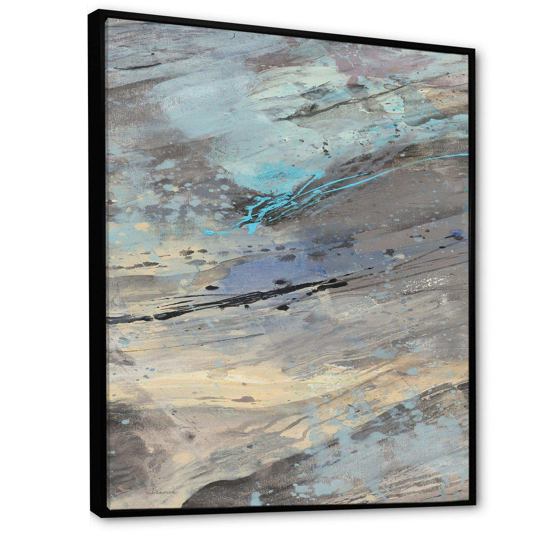 Rock Teal Panel I - Modern Living Room Wall Decor