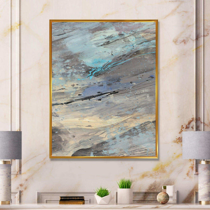 Rock Teal Panel I - Modern Living Room Wall Decor