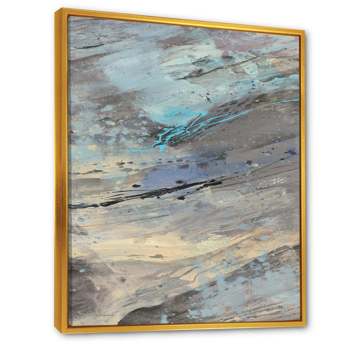 Rock Teal Panel I - Modern Living Room Wall Decor