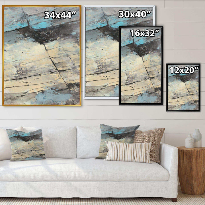 Rock Teal Panel II - Modern Wall Art Prints