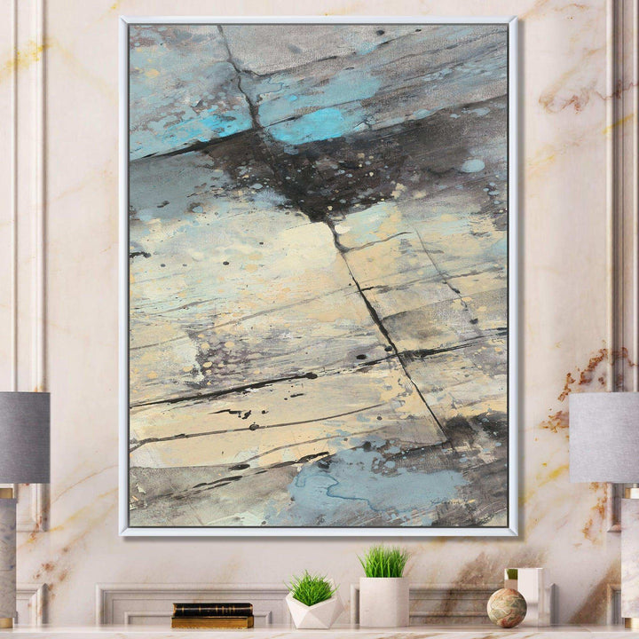 Rock Teal Panel II - Modern Wall Art Prints