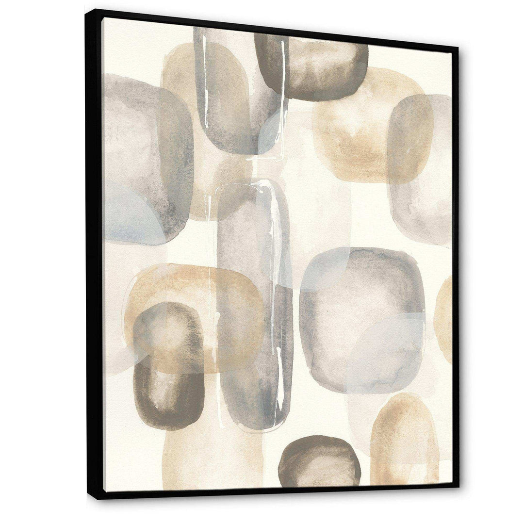 Neutral Oval Grey Stones I - Modern Canvas Wall Art