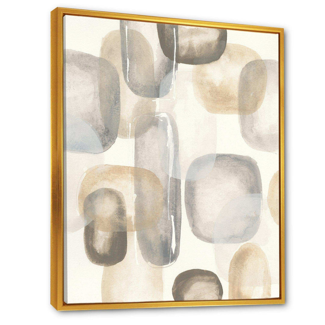 Neutral Oval Grey Stones I - Modern Canvas Wall Art