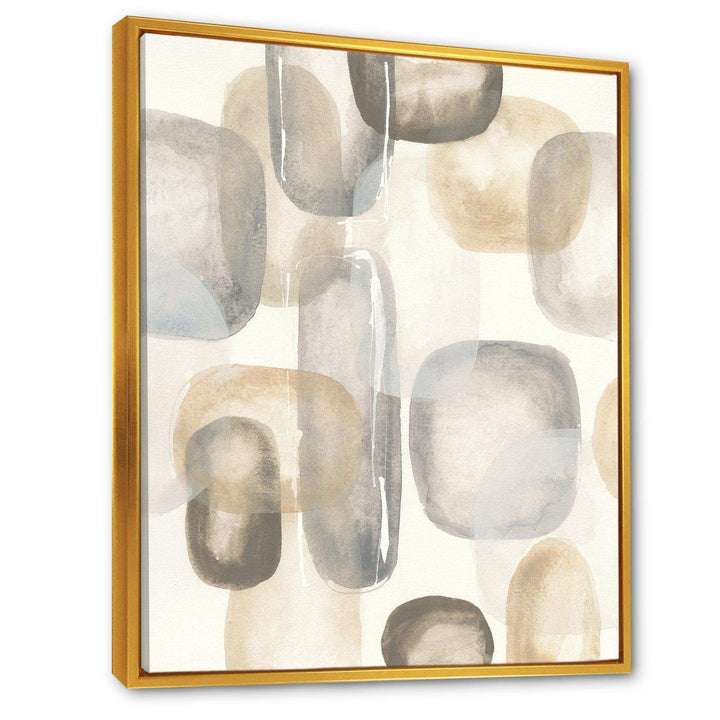 Neutral Oval Grey Stones I - Modern Canvas Wall Art