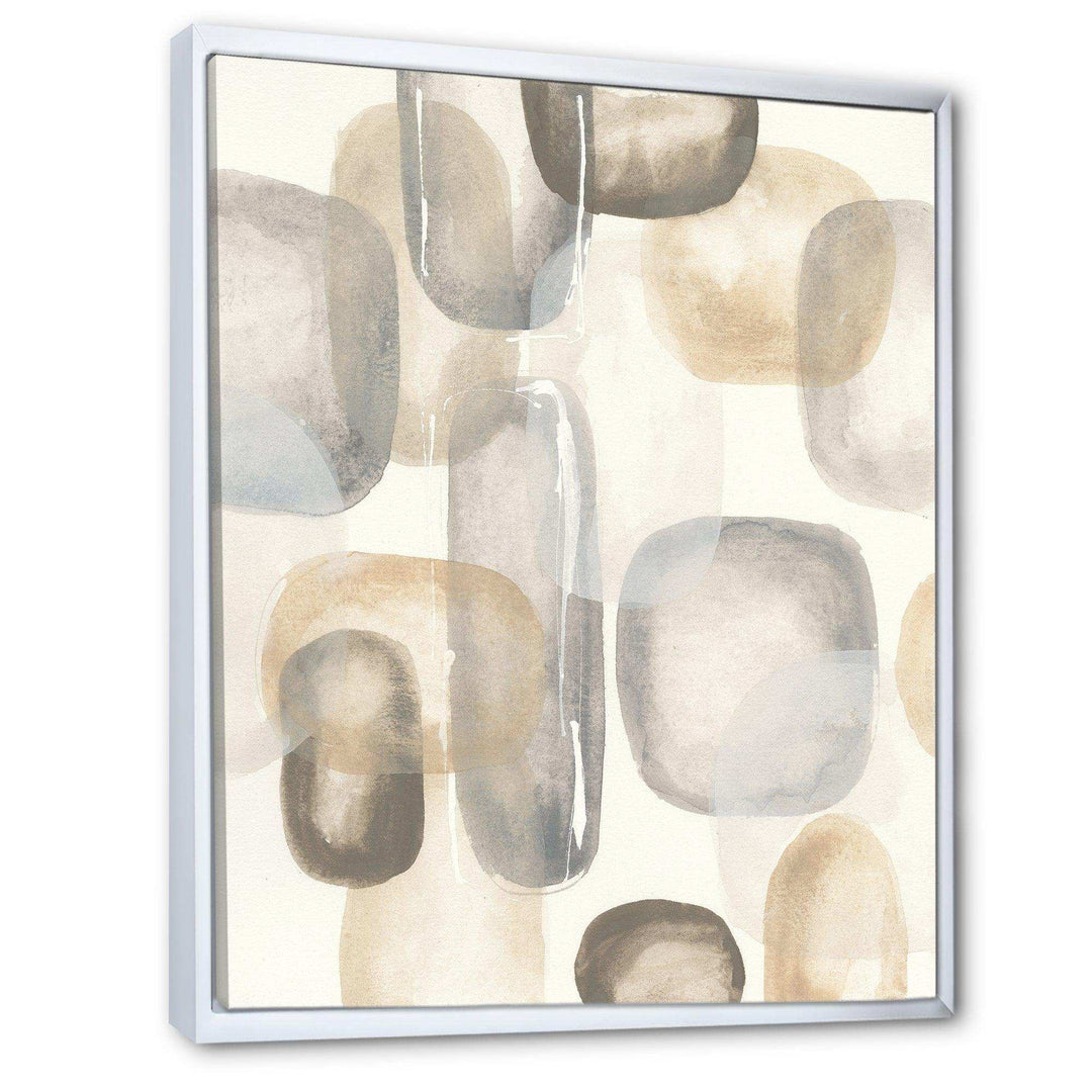 Neutral Oval Grey Stones I - Modern Canvas Wall Art