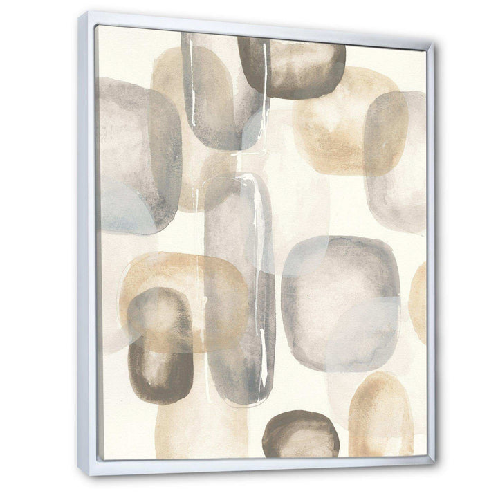 Neutral Oval Grey Stones I - Modern Canvas Wall Art