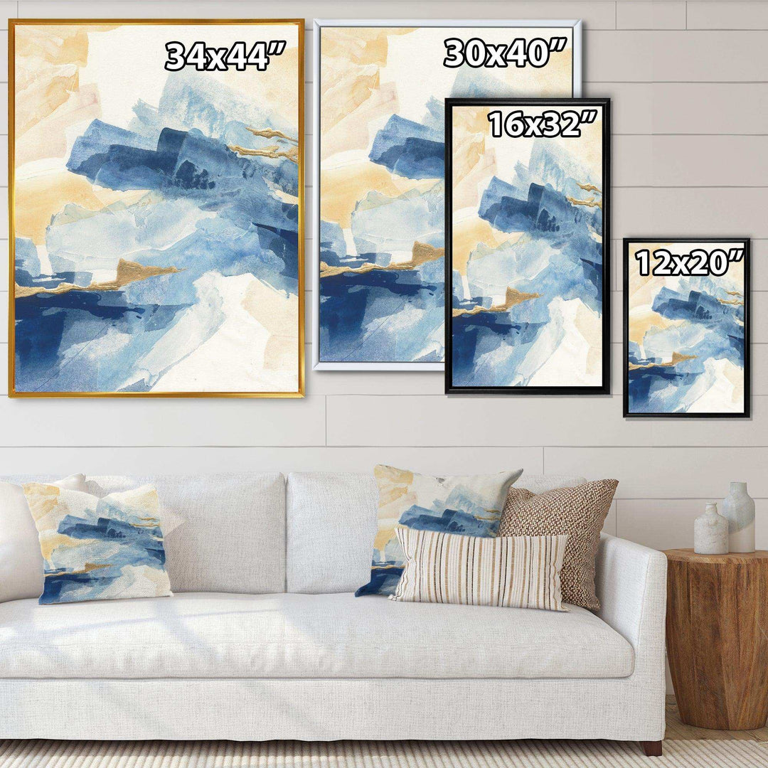 Metallic Gold Indigo II - Modern Living Room Wall Decor