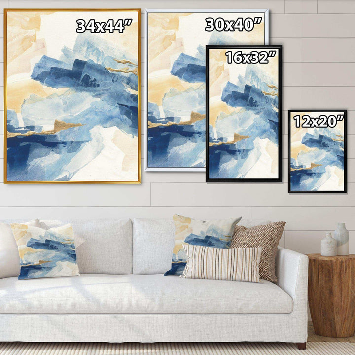 Metallic Gold Indigo II - Modern Living Room Wall Decor