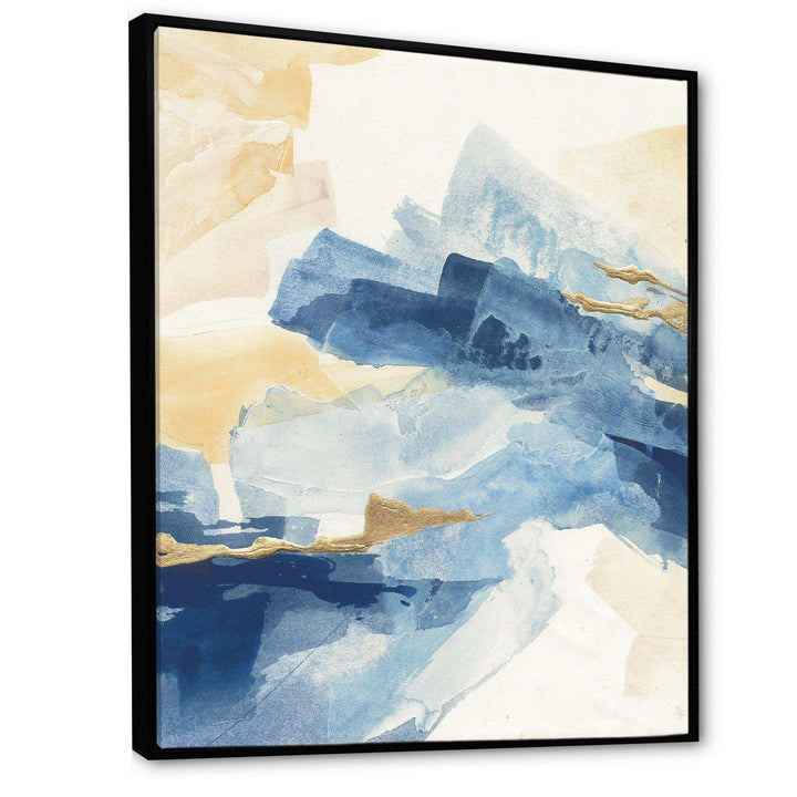 Metallic Gold Indigo II - Modern Living Room Wall Decor