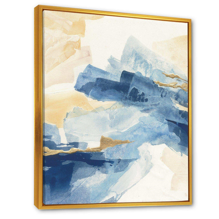 Metallic Gold Indigo II - Modern Living Room Wall Decor