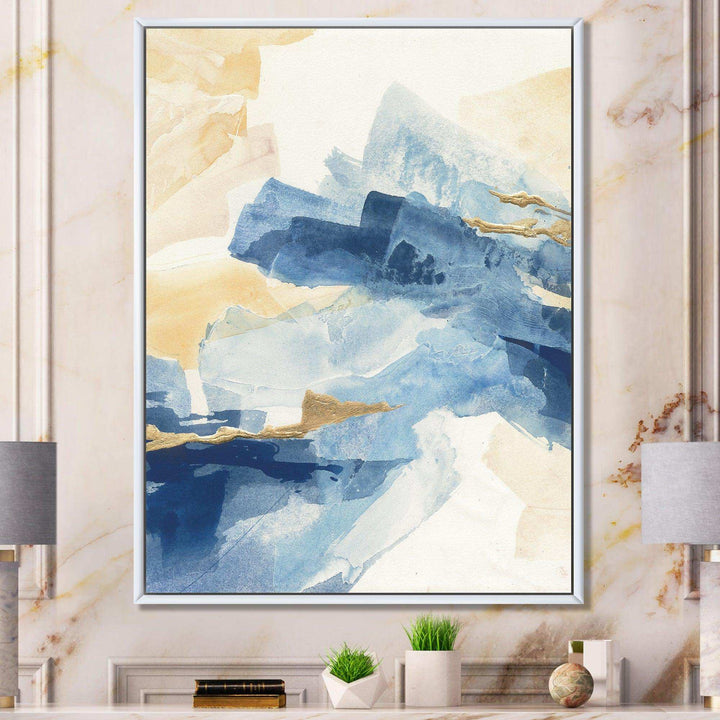 Metallic Gold Indigo II - Modern Living Room Wall Decor