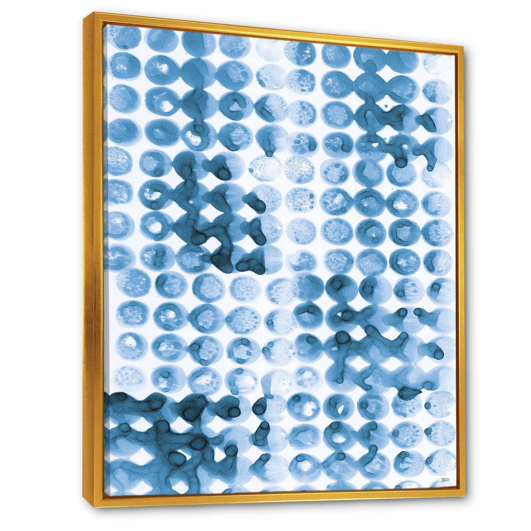 Indigo watercolor geometrical II - Mid-Century Modern Bedroom Wall Art