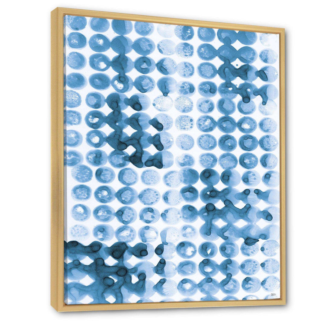 Indigo watercolor geometrical II - Mid-Century Modern Bedroom Wall Art