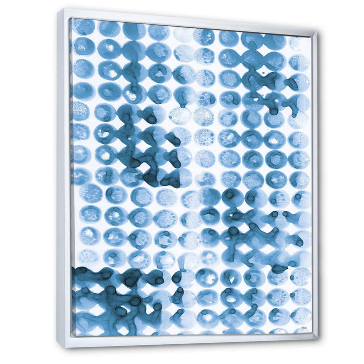 Indigo watercolor geometrical II - Mid-Century Modern Bedroom Wall Art