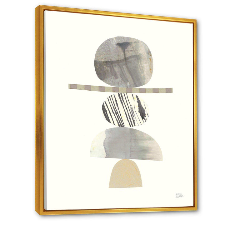 Geometric Balance Neutral I - Shabby Chic Living Room Wall Decor