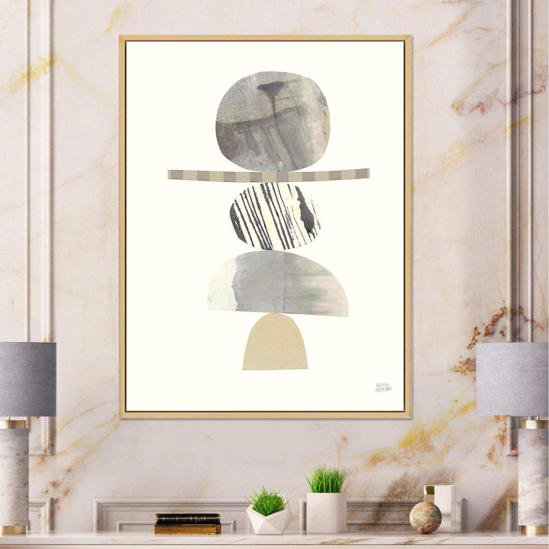 Geometric Balance Neutral I - Shabby Chic Living Room Wall Decor