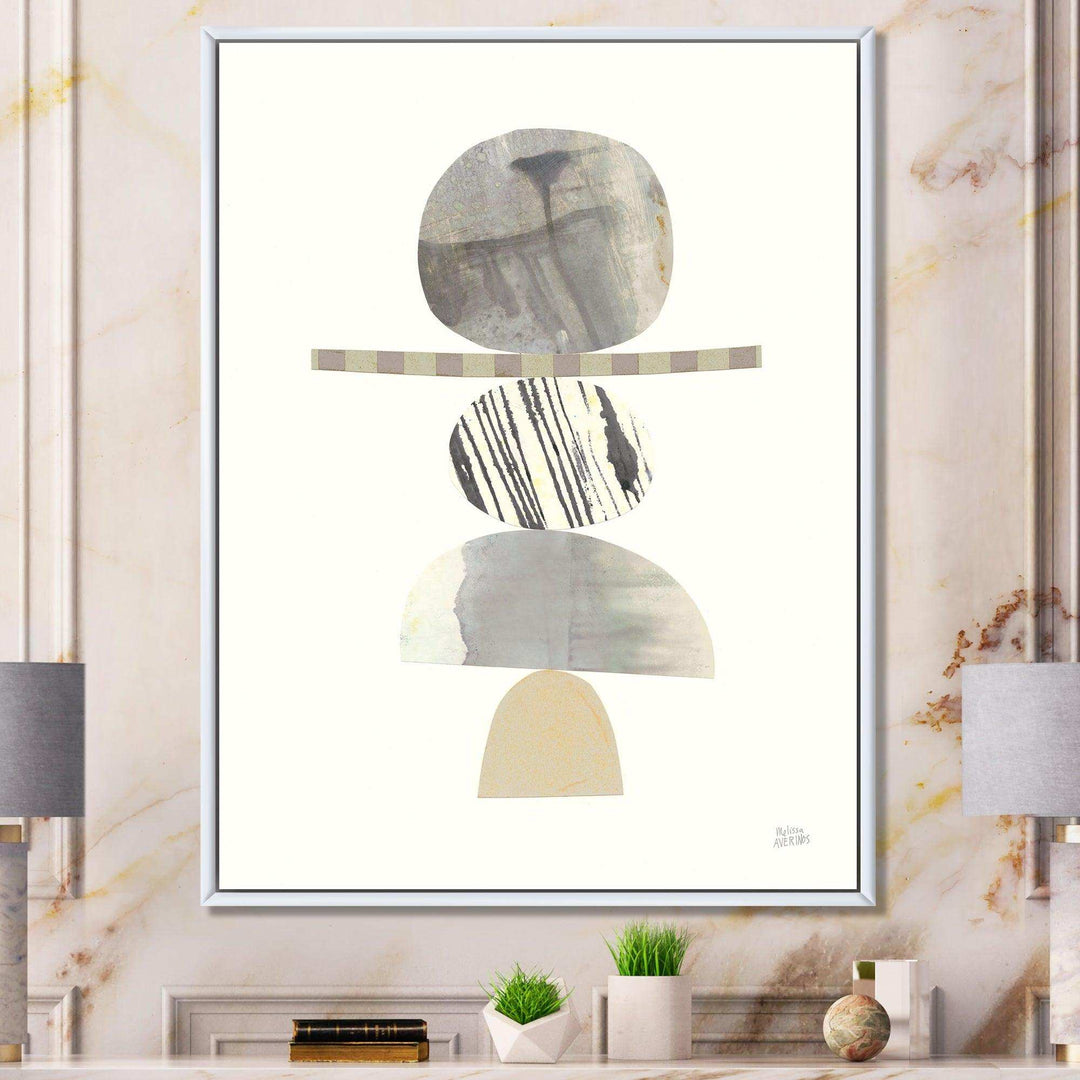 Geometric Balance Neutral I - Shabby Chic Living Room Wall Decor