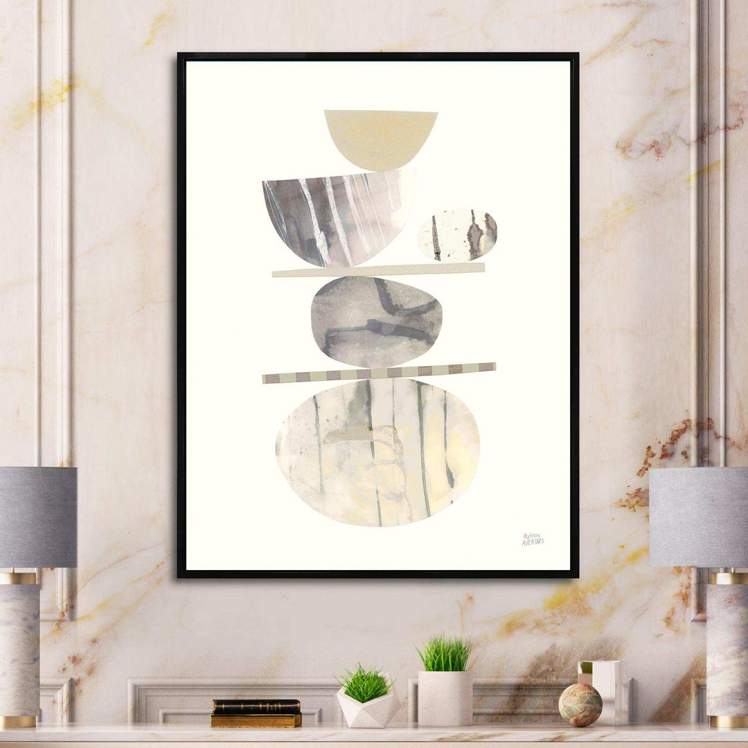 Geometric Balance Neutral II - Shabby Chic Bedroom Wall Art