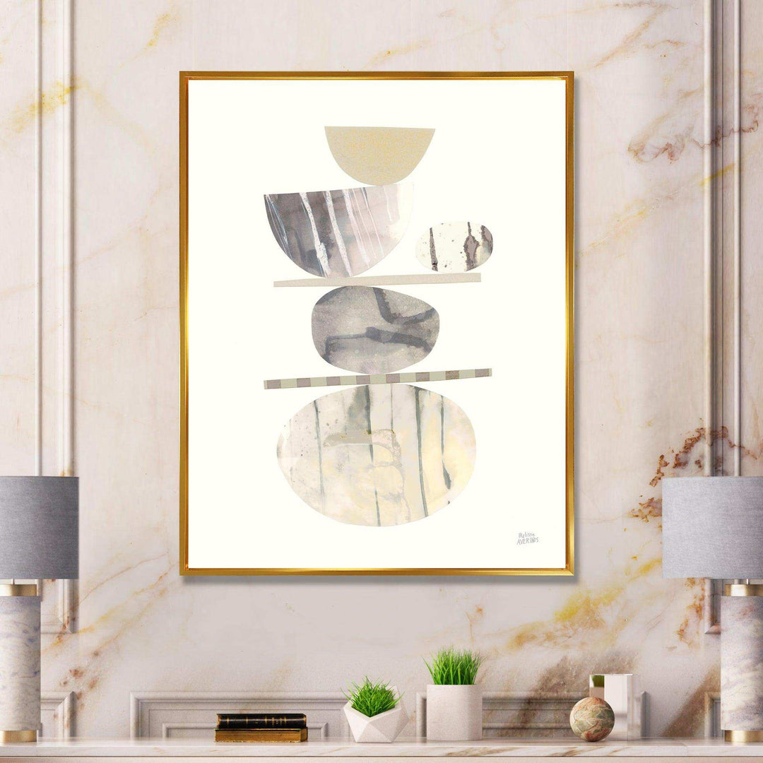 Geometric Balance Neutral II - Shabby Chic Bedroom Wall Art