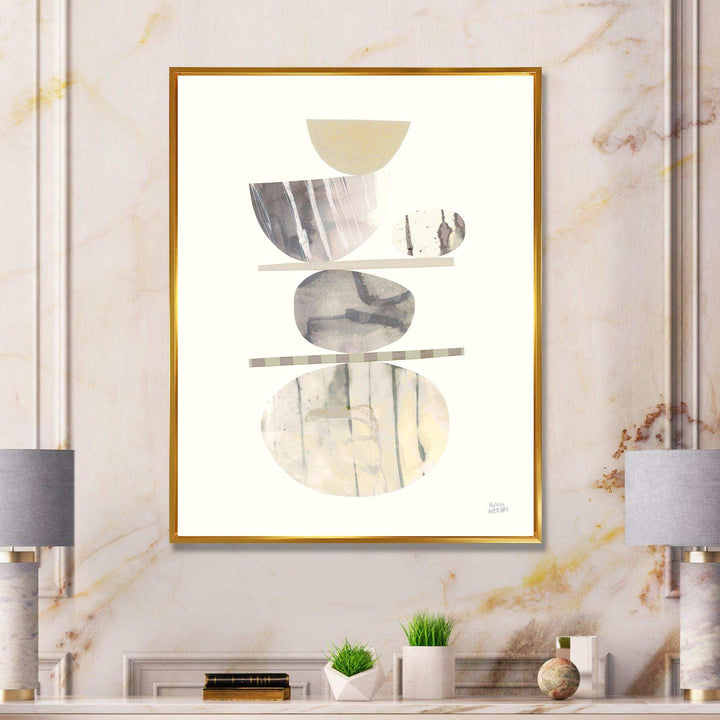Geometric Balance Neutral II - Shabby Chic Bedroom Wall Art