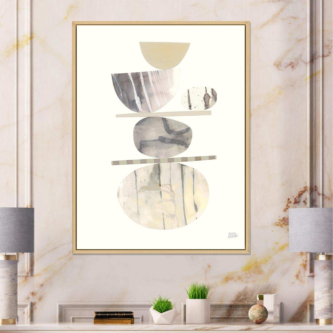 Geometric Balance Neutral II - Shabby Chic Bedroom Wall Art