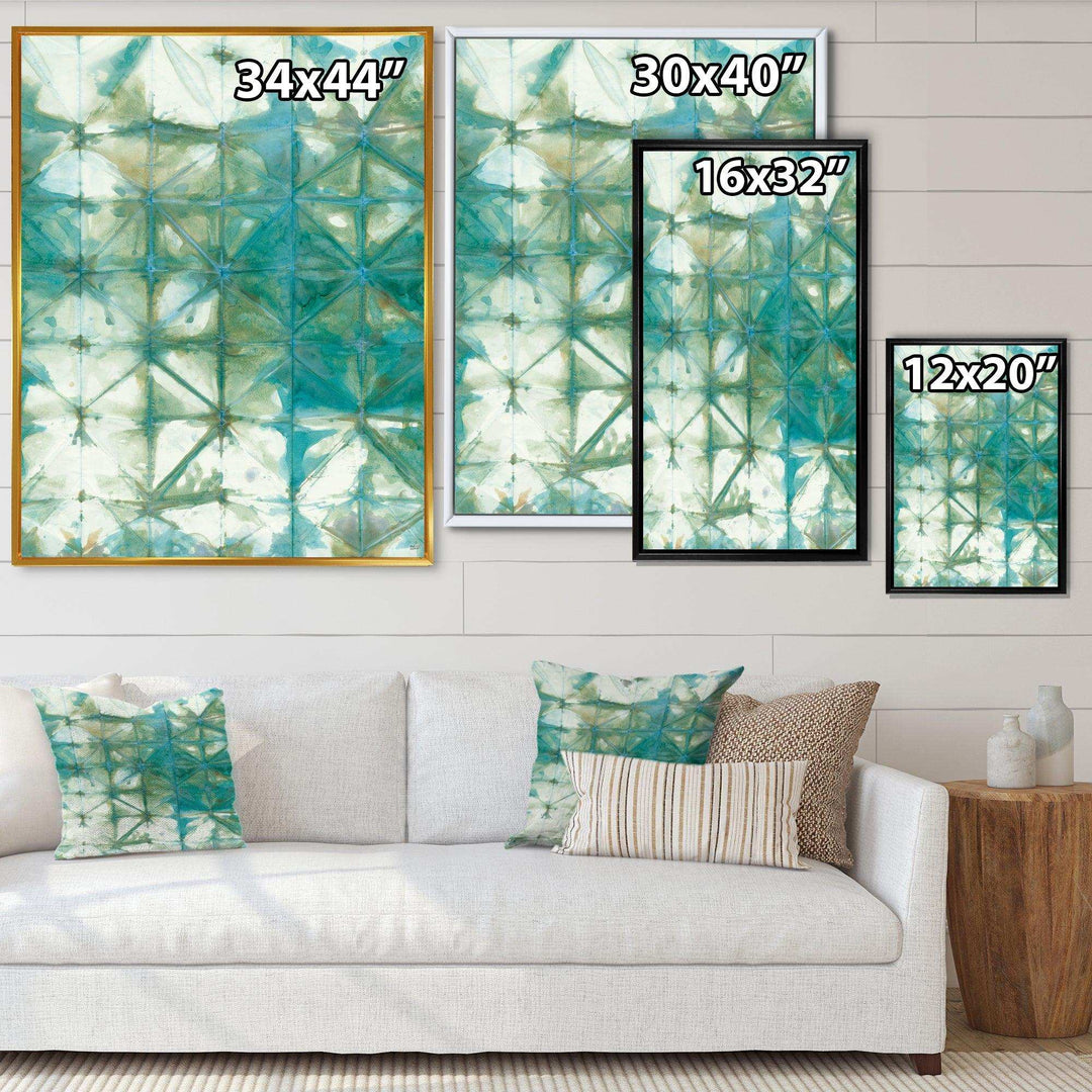 Turquoise Watercolor geometrical III - Mid-Century Modern Bedroom Wall Art