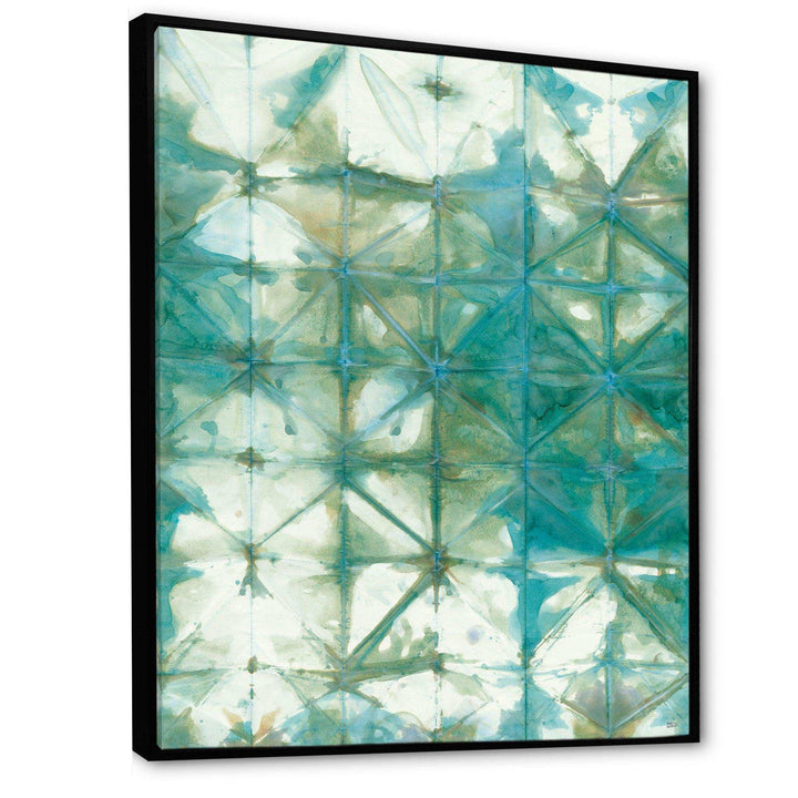 Turquoise Watercolor geometrical III - Mid-Century Modern Bedroom Wall Art
