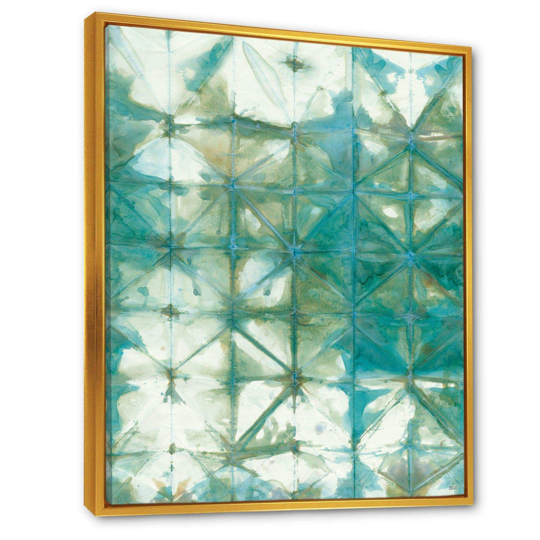 Turquoise Watercolor geometrical III - Mid-Century Modern Bedroom Wall Art