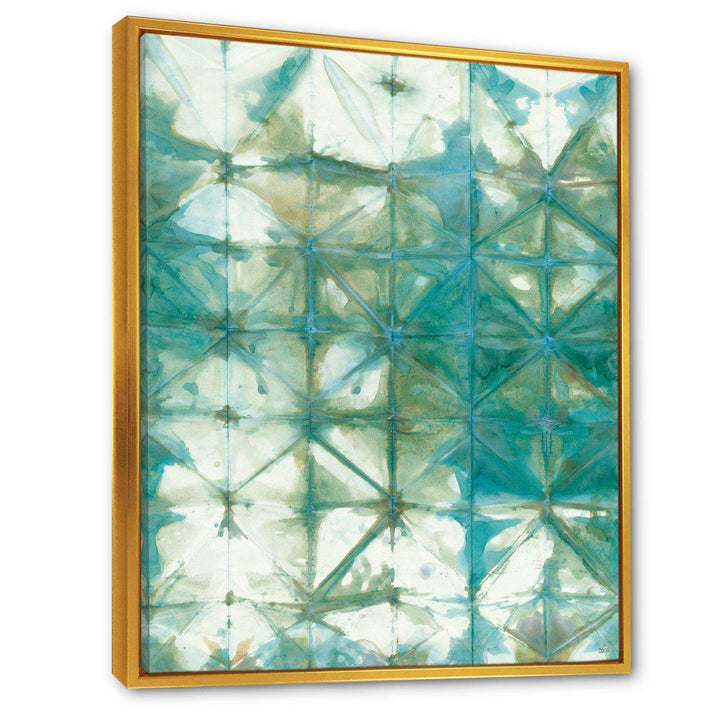 Turquoise Watercolor geometrical III - Mid-Century Modern Bedroom Wall Art