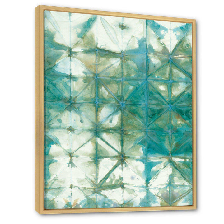Turquoise Watercolor geometrical III - Mid-Century Modern Bedroom Wall Art
