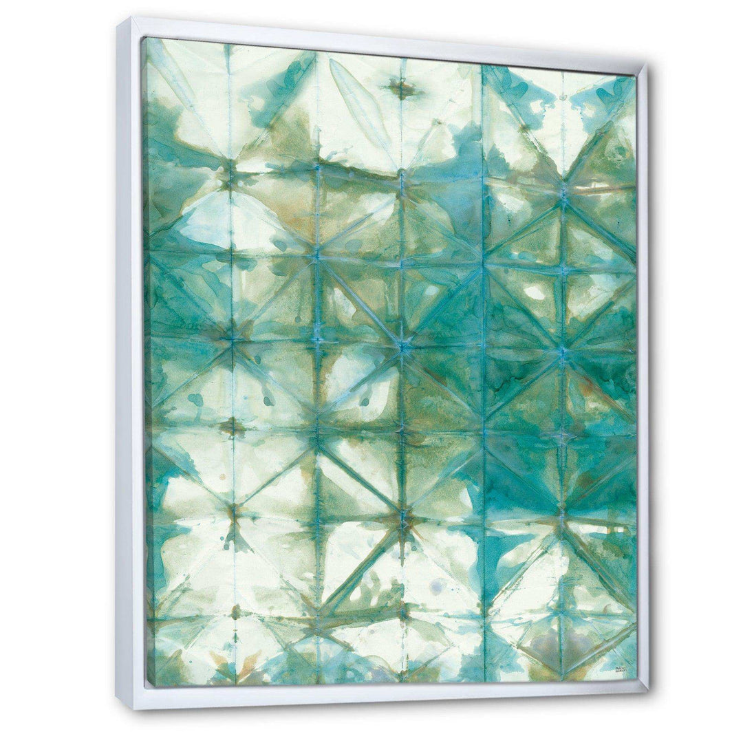 Turquoise Watercolor geometrical III - Mid-Century Modern Bedroom Wall Art
