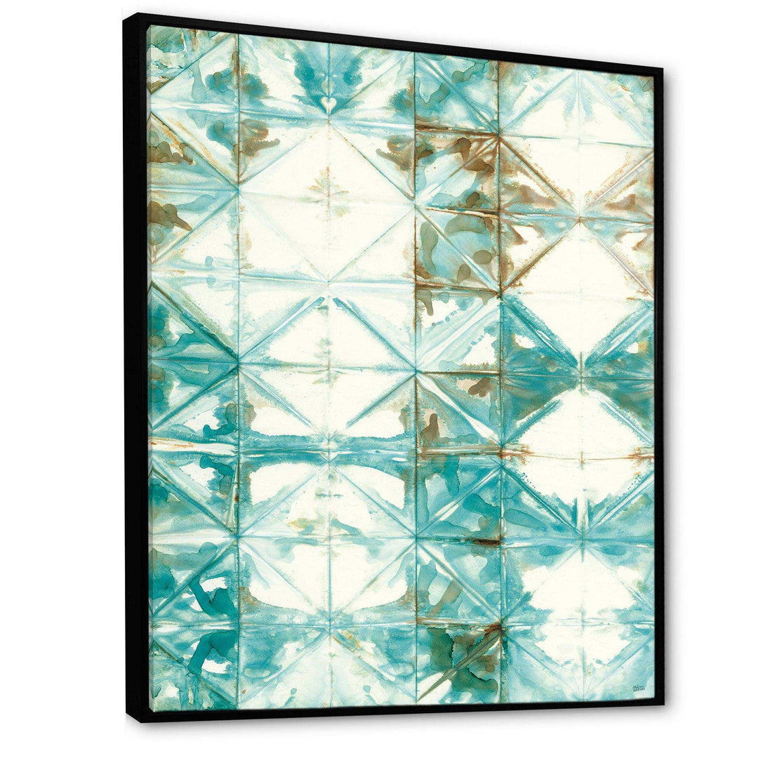Turquoise Watercolor geometrical IV - Mid-Century Modern Wall Art Prints