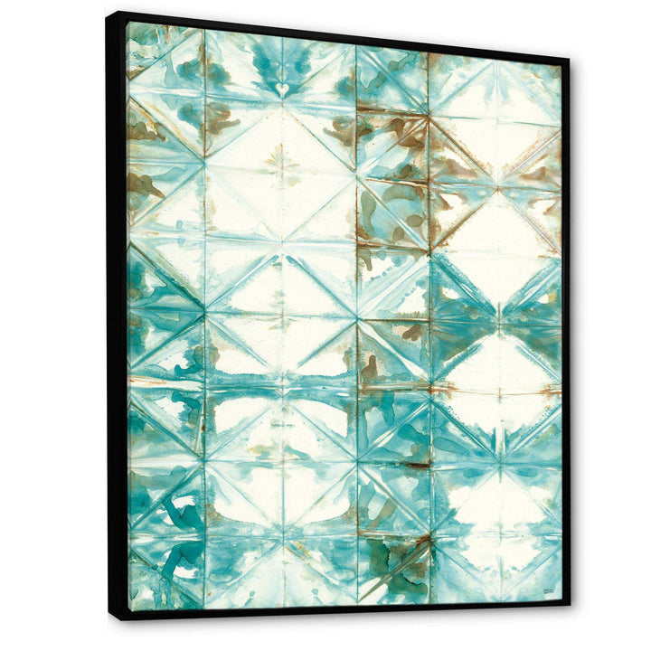 Turquoise Watercolor geometrical IV - Mid-Century Modern Wall Art Prints