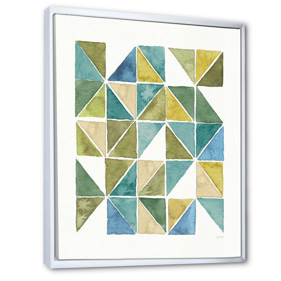 geometric Green Triangle I - Mid-Century Modern Bedroom Wall Art