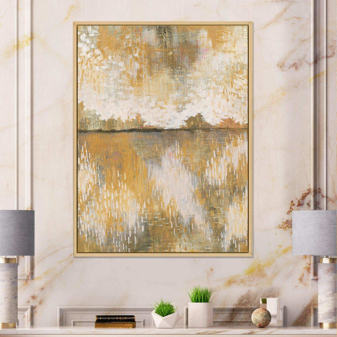 Glam Cream and Brown Curious Sky - Modern Living Room Wall Decor