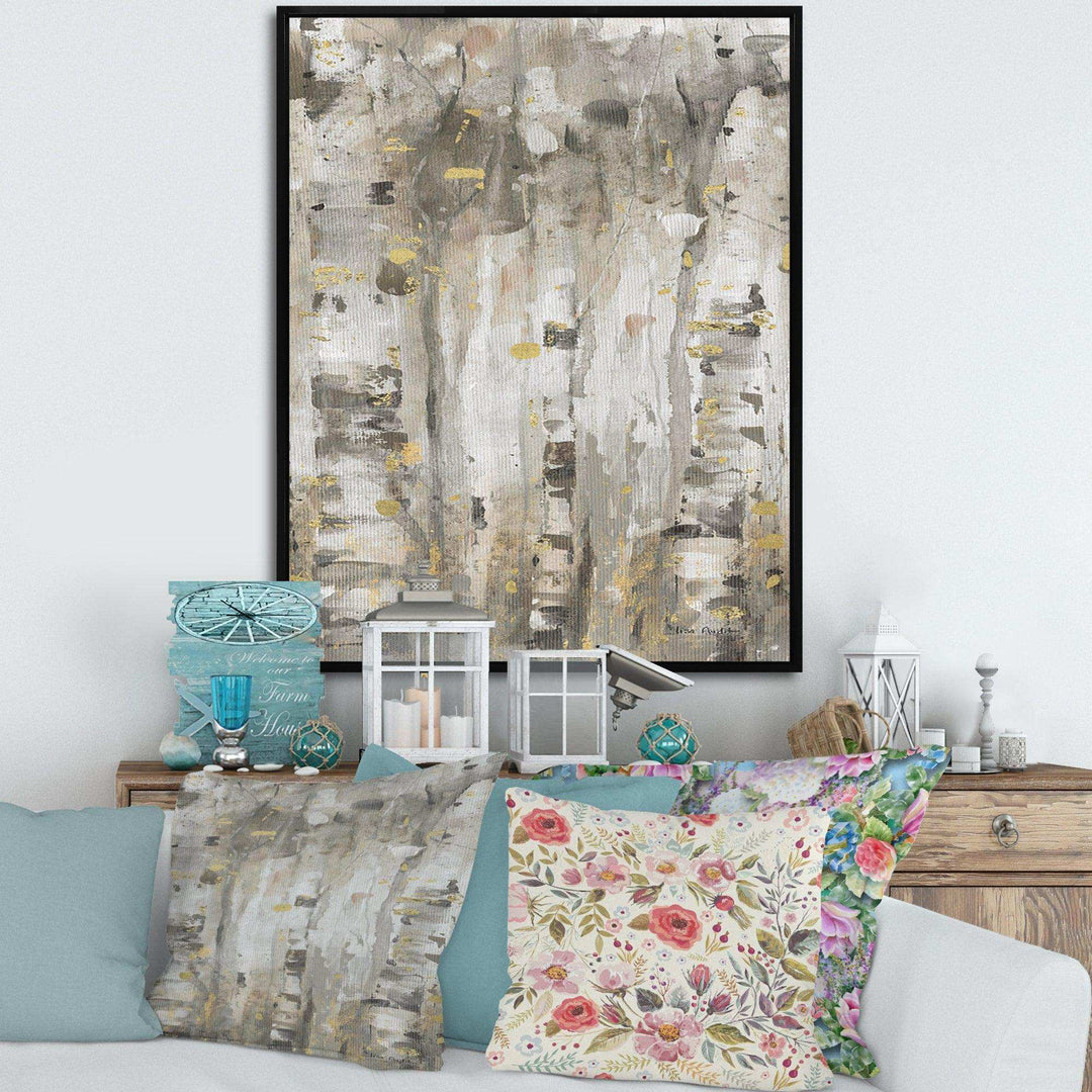 The Modern Grey Forest II - Farmhouse Living Room Wall Decor