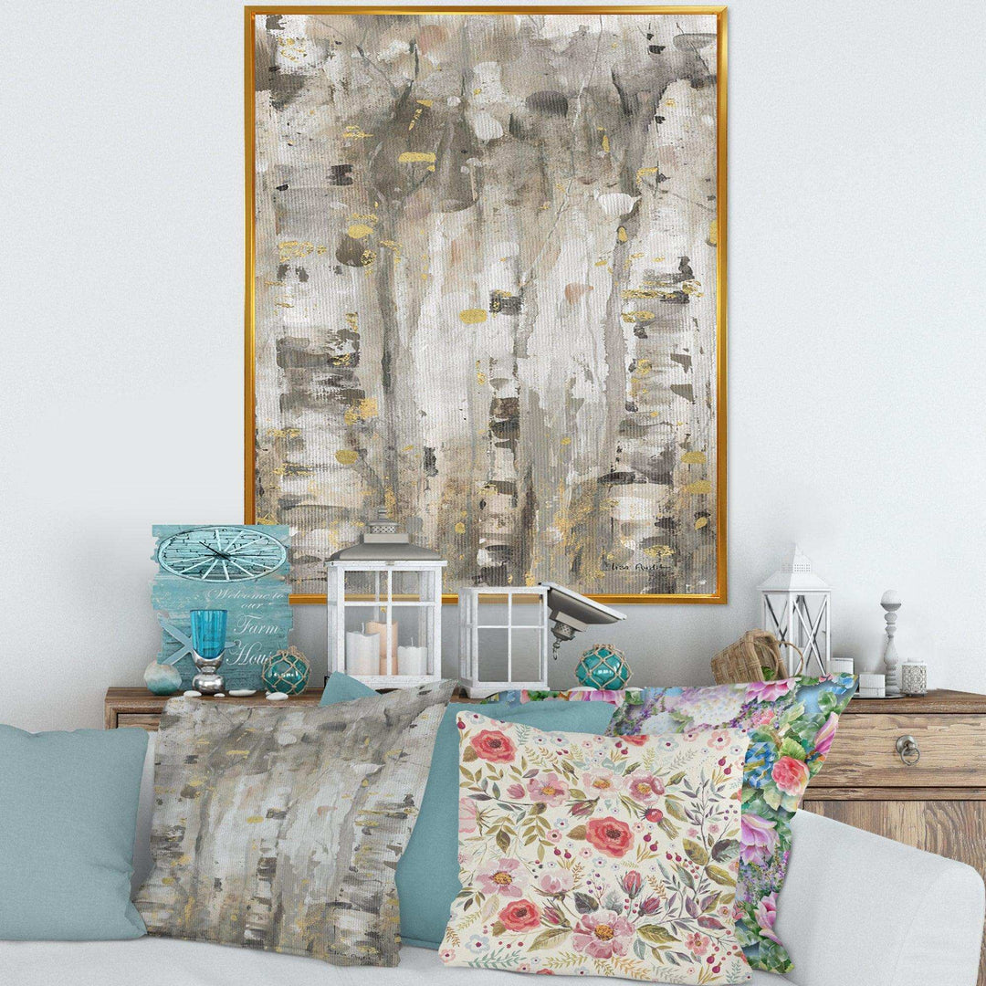 The Modern Grey Forest II - Farmhouse Living Room Wall Decor
