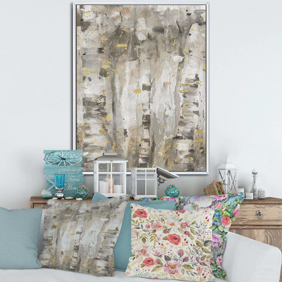The Modern Grey Forest II - Farmhouse Living Room Wall Decor