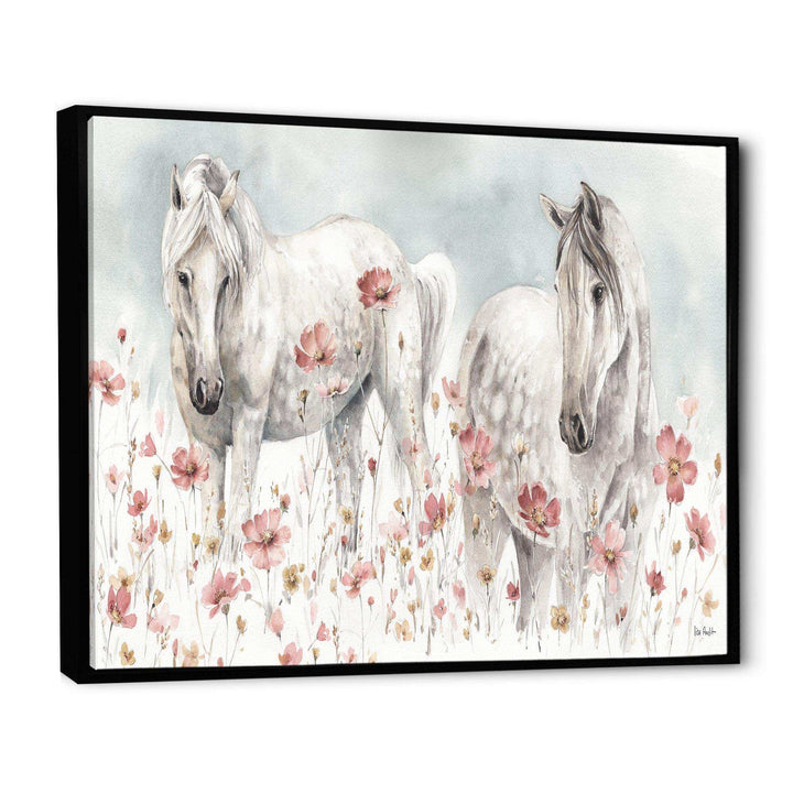 watercolors Pink Wild Horses